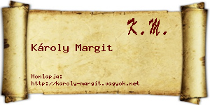 Károly Margit névjegykártya