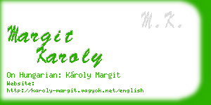 margit karoly business card